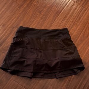 Black LULULEMON pace rival skirt with Built-In Shorts